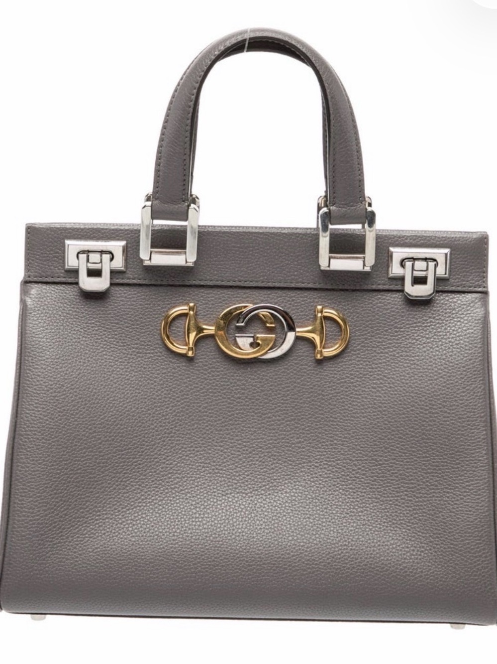 Gucci Interlocking G Horsebit Zuni Small Grey Two Tone
